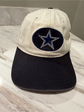 Vintage Dallas Cowboys Strapback Embroidered Patch Hat Logo Star White & Blue